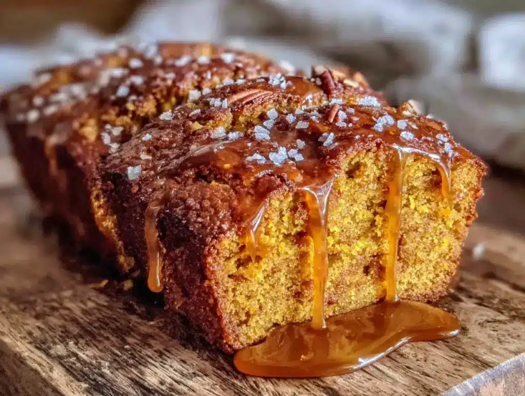 fall pumpkin bread with brown butter maple glaze - featured image