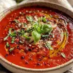 fall roasted fresh tomato soup - featured image
