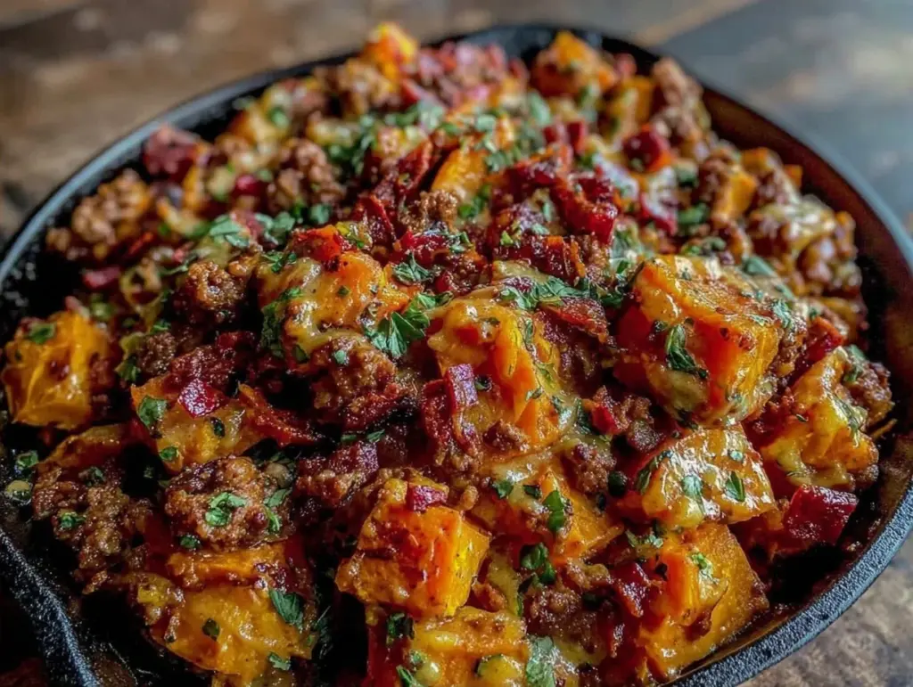 Home 3 ground turkey sweet potato skillet - featured image