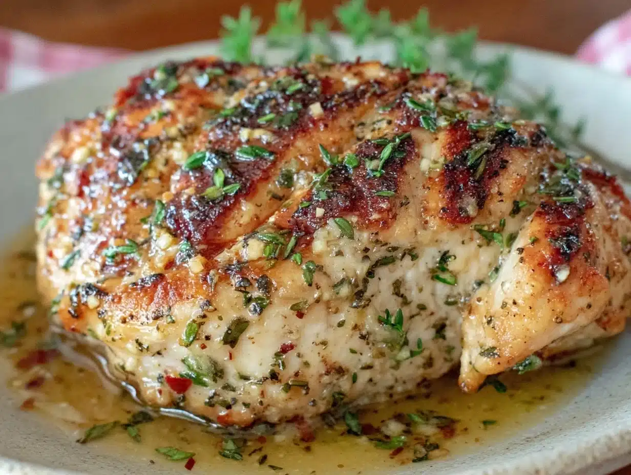 Home 6 oven-baked chicken breast with garlic herb butter - featured image