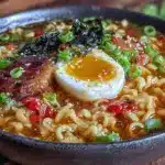 spicy miso ramen with jammy eggs - featured image